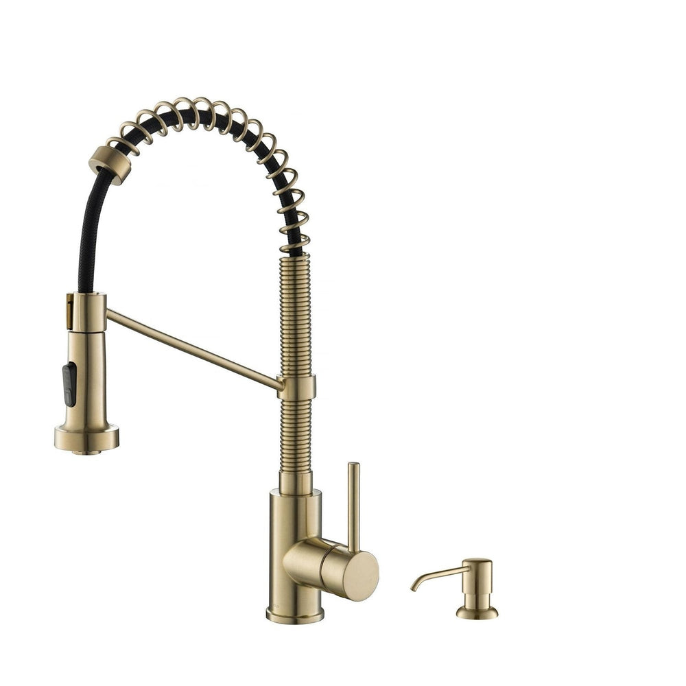 KRAUS Brushed Brass Single Handle Kitchen Bar Faucet — DirectSinks
